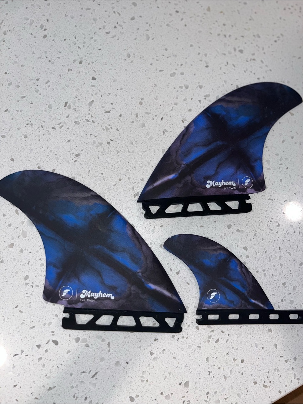 Mayhem Blue Marble Thruster Fin Set - 3 Fins